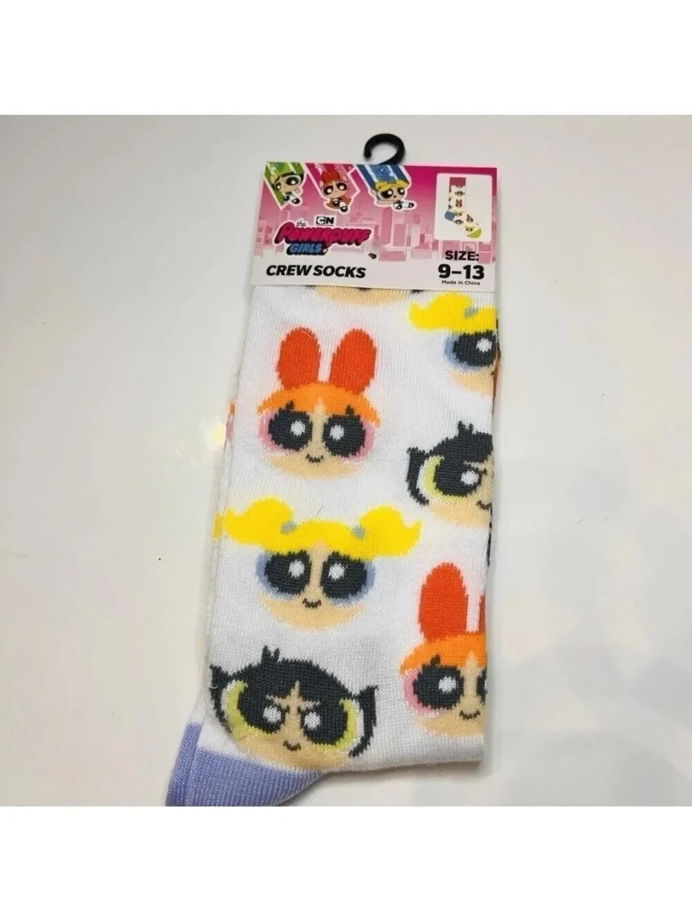 Powerpuff Girls Crew Socks Bubbles Buttercup Blossom New Super Hero Novelty Sock